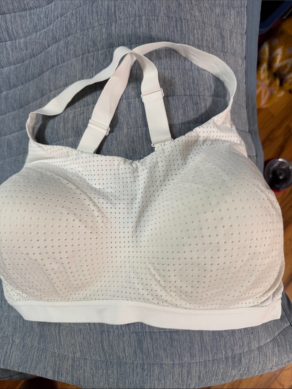 PINK Victoria's Secret Light Pink Perforated Racerback Sports Bra